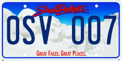 SD license plate 0SVO07
