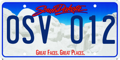 SD license plate 0SVO12