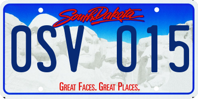 SD license plate 0SVO15