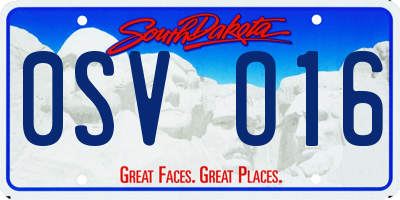 SD license plate 0SVO16