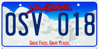 SD license plate 0SVO18