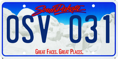 SD license plate 0SVO31