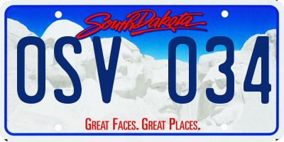 SD license plate 0SVO34