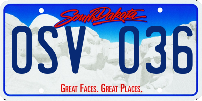 SD license plate 0SVO36