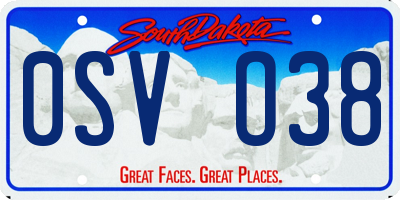 SD license plate 0SVO38
