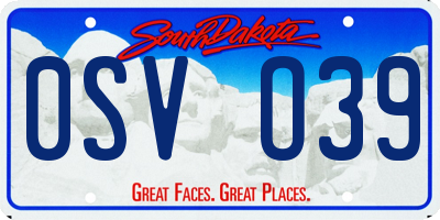 SD license plate 0SVO39