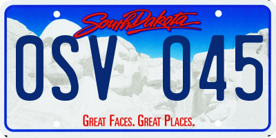 SD license plate 0SVO45
