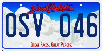 SD license plate 0SVO46