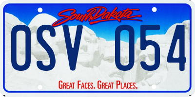 SD license plate 0SVO54