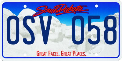 SD license plate 0SVO58