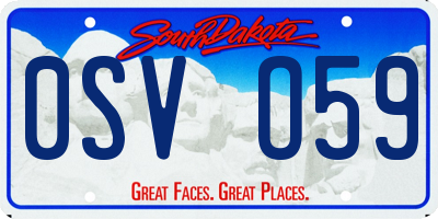 SD license plate 0SVO59