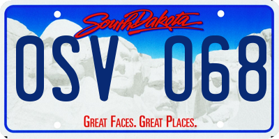 SD license plate 0SVO68