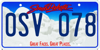 SD license plate 0SVO78