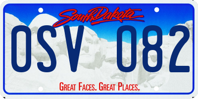 SD license plate 0SVO82