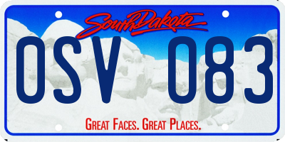 SD license plate 0SVO83