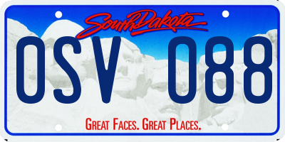 SD license plate 0SVO88