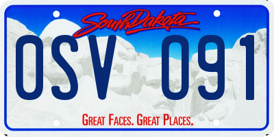 SD license plate 0SVO91