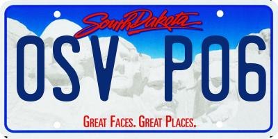 SD license plate 0SVP06