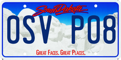 SD license plate 0SVP08