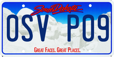 SD license plate 0SVP09