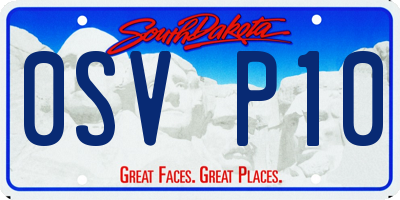 SD license plate 0SVP10