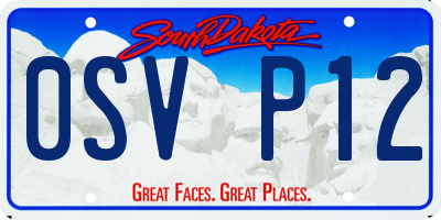 SD license plate 0SVP12