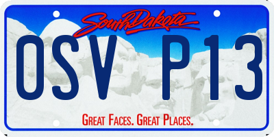 SD license plate 0SVP13