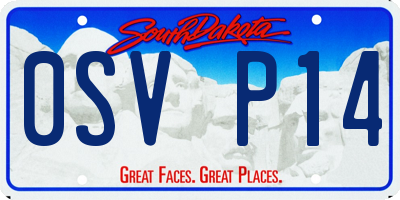 SD license plate 0SVP14