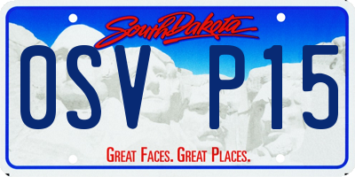 SD license plate 0SVP15