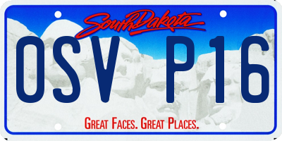 SD license plate 0SVP16