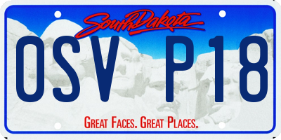 SD license plate 0SVP18