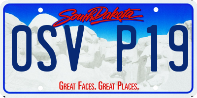SD license plate 0SVP19