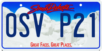 SD license plate 0SVP21