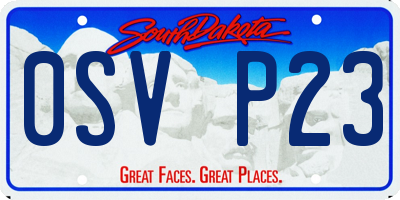 SD license plate 0SVP23
