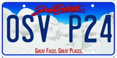 SD license plate 0SVP24