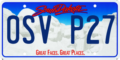 SD license plate 0SVP27