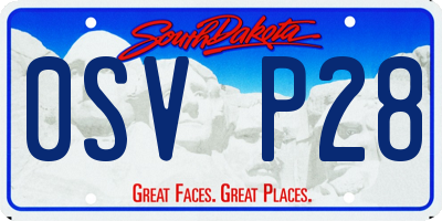 SD license plate 0SVP28
