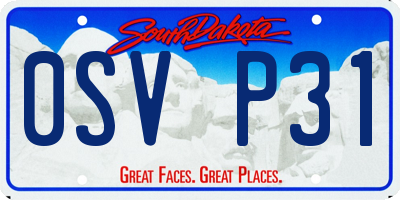 SD license plate 0SVP31