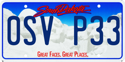 SD license plate 0SVP33