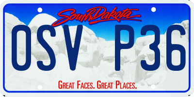 SD license plate 0SVP36