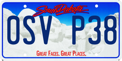 SD license plate 0SVP38