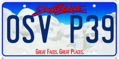 SD license plate 0SVP39