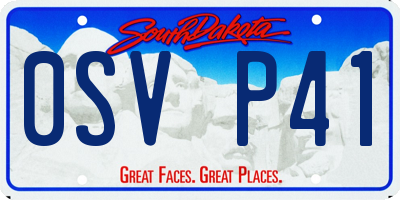 SD license plate 0SVP41