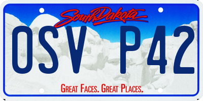 SD license plate 0SVP42