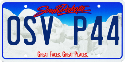 SD license plate 0SVP44