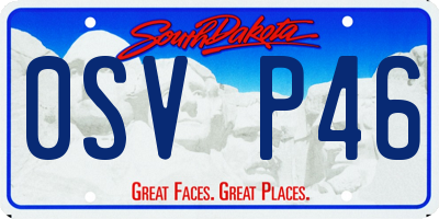 SD license plate 0SVP46