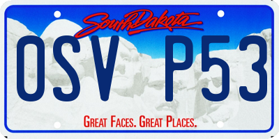 SD license plate 0SVP53