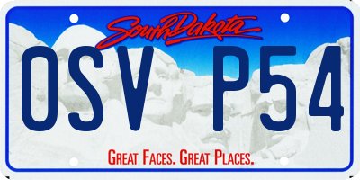 SD license plate 0SVP54