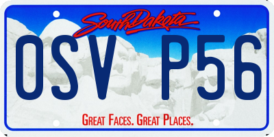 SD license plate 0SVP56