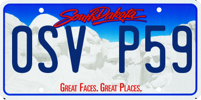 SD license plate 0SVP59